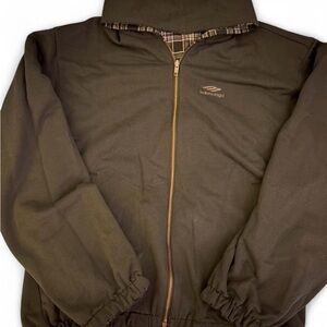 Balenciaga Navy Hoodie with Plaid Inside